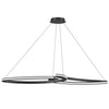 Luminaire suspendu horizontal Nola de Dainolite en silicone blanc qui diffuse la lumière, avec fini noir mat et ampoule à DEL de 76 W