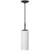 Luminaire suspendu Paza de Dainolite en verre blanc, avec fini noir mat et 1 ampoule