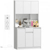 HOMCOM Armoire de rangement 71\" avec station de charge, blanc