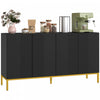 HOMCOM Buffet avec etageres reglables, portes a fermeture douce, noir