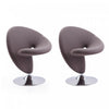 Fauteuil pivotant moderne en laine melangee Curl gris - Lot de 2