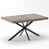 Ethan Table a manger rectangulaire extensible style retro avec rangement cache, gris