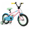 Costway 14\" Velo Pour Enfants Avec Guidon Reglable De Selle Roues D'entrainement Amovibles Frein A Main Rose