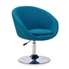 Chaise Hopper de Manhattan Comfort à hauteur réglable en chrome poli et en mélange de laine - bleu