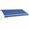 Outsunny Auvent Retractable Manuel Pare-soleil, Bleu Fonce
