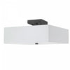 Plafonnier semi-affleuré Seren de Dainolite avec abat-jour blanc, fini noir mat et 3 ampoules