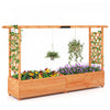 Costway 1 Pcs Lit De Jardin Eleve Avec Trellis Toit Suspendu Planter Boite Trous De Drainage Pour Patio
