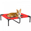 Pawhut D1-0146 31\" X 27\" Cadre En Metal Sureleve Lit Pour Animal Domestique Chien Chat Camping Rouge Et Noir