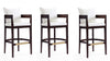 Tabouret de bar en bois rembourre style mid-century Ritz, ivoire – Lot de 3