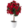 Arbre poinsettia de table rouge de 22 po