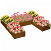 Outsunny Ensemble de plates-bandes surelevees a cinq boites, marron fonce