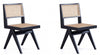 Ensemble 2 chaises de salle à manger Hamlet de Manhattan Comfort - noir et cannage naturel