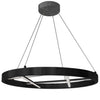Lustre Dante de Dainolite en silicone blanc qui diffuse la lumière, avec fini noir mat et ampoule à DEL de 40 W
