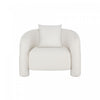 Fauteuil lounge en tweed ivoire Sylvia Modern Glam