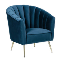 Fauteuil d’appoint Rosemont de Manhattan Comfort en velours - bleu et doré