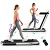 Tapis De Course Pliable 2 En 1 Superfit, Avec Haut-parleur, Telecommande Et Controle Via Application, Moteur 2,25 Hp, 2 Modes : Marche Et Course, Vitesse De 1 A 12 Km/h, Argente