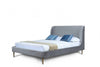 Lit double Heather style milieu du siecle moderne, rembourre en velours gris et or