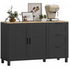 HOMCOM Buffet 47\" avec Portes a Fermeture Douce, Buffet Moderne, Noir