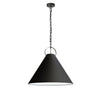Luminaire suspendu Princeton de Dainolite de 24 po de diamètre avec abat-jour noir, fini noir mat et 1 ampoule