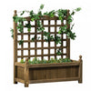 Outsunny Lit De Jardin Sureleve Avec Treillis Pour Vignes Grimpantes, Jardiniere En Bois Pour Jardin, Parterre De Fleurs Sur Pied, Presentoir Interieur Et Exterieur, 25,2\" X 11\" X 29,5\", Cafe