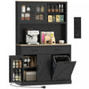 HOMCOM Armoire de cuisine 69\" avec station de charge, noir