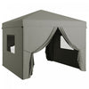 Outsunny Tente Escamotable 10' X 10' Avec Fenetres En Maille, Gris Clair