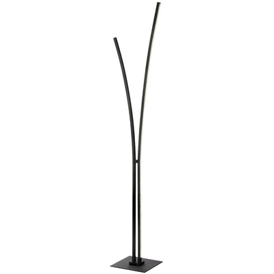 Dainolite Vincent Floor Lamp 34w Matte Black White Acrylic Diffuser|Lampe à pied Vincent de Dainolite en acrylique blanc qui diffuse la lumière, avec fini noir mat et ampoule de 34 W