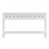 Table Console Michael En Bois Massif Pour Entree Avec Tiroirs De Rangement Et Etagere Inferieure - Blanc