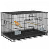 Pawhut 17,7\" Cage A Oiseaux Pour Canaris, Pinsons, Cage A Perruches Avec Plateau Amovible, Panneau En Maille Inferieure, Perchoirs En Bois, Recipients Alimentaires