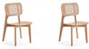 Ensemble 2 chaises de salle à manger carrées Versailles de Manhattan Comfort - cannage naturel