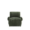 Fauteuil lounge en chenille vert olive Verandah style mid-century modern