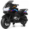 Moto Electrique 12v Pour Enfants Avec Roues D'entrainement Et Eclairage, Noir