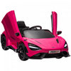 Qaba Mclaren 765lt Voiture Electrique 12 V Sous Licence Pour Enfants, Alimentee Par Batterie, Avec Portes Papillon, Telecommande, Demarrage Lent, Lumieres Led, Klaxon Musical, Rose