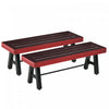 Outsunny Lot De 2 Tabourets De Jardin, Banc De Parc Exterieur, Marron