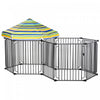 Pawhut Chenil De Parc Pour Animaux De Compagnie De 47 \"avec Porte Et Couvercle Amovible Cloture De Caisse De Chiot Autoportante A 10 Panneaux Pour Chiens De Petite Et Moyenne Taille Noir
