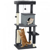 Arbre a Chat de 132 cm avec Poteaux a Griffer, Gris Fonce