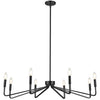 Lustre Clayton de Dainolite avec fini noir mat et 8 ampoules