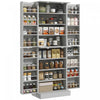 HOMCOM Armoire de cuisine 65\" avec etageres et supports a epices, gris