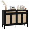 HOMCOM Buffet de 53\" avec tiroirs et portes de rangement, noir