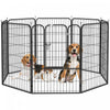 Pawhut Heavy Duty Dog Pet Puppy Metal Play Pen Lapin Pig Hutch Run Enclos Pliable Noir 31 \"x 39.25\"