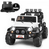 Voiture Pour Enfants 2 Places 12v, Pick-up Telecommande Avec Compartiment De Rangement, Coloris Blanc