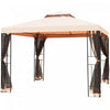 Gazebo Metal 10x10ft Avec Moustiquaires Canopy Gazebo 2 Niveaux Ventile Gazebo Top