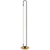 Lampe à pied Freya de Dainolite en acrylique blanc, avec fini noir mat et laiton vieilli, et 1 ampoule à DEL