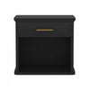 Table de nuit traditionnelle Clifford en noir (1 tiroir)