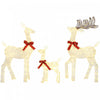 Outsunny Rennes de Noel illumine 3 pieces, decoration d'exterieur