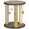 Pawhut 17\" Arbre A Chat, Centre D'activites Avec Jouets Suspendus, Jouet D'escalade De Chat, Tour De Chat Avec Jute, Sisal, Grattoir D'herbes Marines, Brun