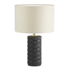 Lampe de table Felicity de Dainolite avec abat-jour beige, fini noir mat et 1 ampoule