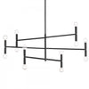 Grand lustre Ava de Dainolite avec fini noir mat et 12 ampoules