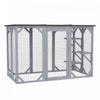 Pawhut 71\" X 31.5\" X 44\" Cage Pour Chats Interieur Exterieur Maison En Bois Pour Petits Animaux Clapier Pour Lapin, Chien, Chaton, Cage-canon Avec Toit Impermeable, Plates-formes A Plusieurs Niveaux