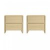 Table de nuit moderne Linda 24\" en chene naturel (2 tiroirs) - Lot de 2